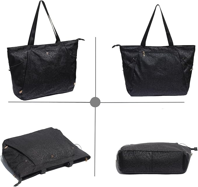 ESVAN Yoga Tote Bag for Women Shoulder Bags Drawstring for Office Workout Travel Carryall Pilates Gym and Beach