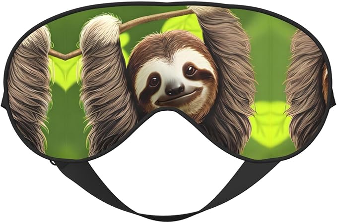 Cute Sloth Head-Mounted Double-Sided Light-Blocking Sleeping Eye mask to Protect Eyes and Relieve Eye Fatigue