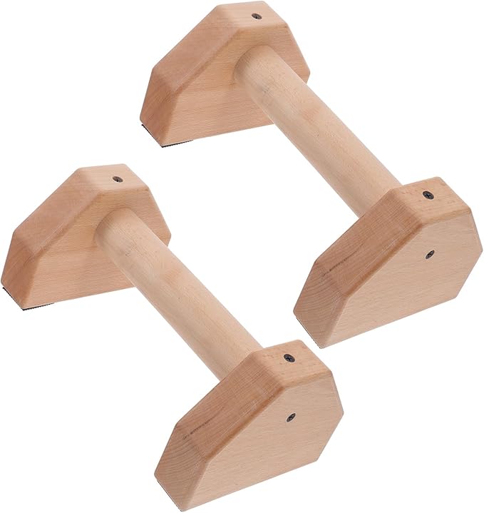 Wooden Push Up Bars Pair Beechwood 25Cm Strength Training Pushup Stands for Men and Women Home Gym Exercise Equipment for Indoor and Outdoor Use