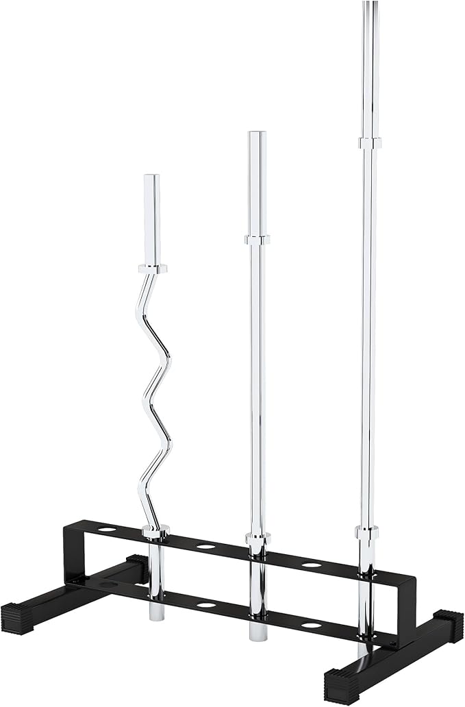 Barbell Bar Rack - Heavy Duty 6-Slot Freestanding Dumbbell Rack with Non-Slip Base, Space-Saving Vertical Weight Rack for Home Gym Equipment