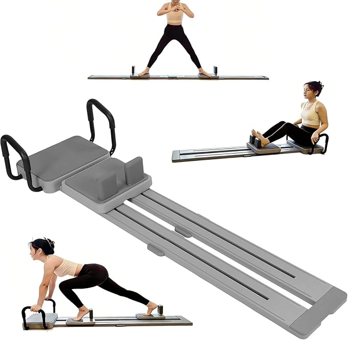 Pilates Board, 3 in 1 Pilates Ski Machine & Plilates Reformer, Multifuncional Portable Pilates Reformers Board for Home Workout, Combination 10+ Exercise Mode