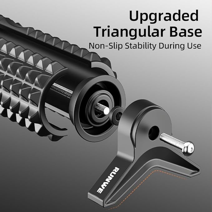 RUNWE Foam Roller with Stand - Bracket Foam Roller for Back Pain, 21 inch Trigger Point Deep Tissue Massage Roller, Medium Density Grid Bracket Foam Rollers, Leg Roller for Muscles Deep Tissue