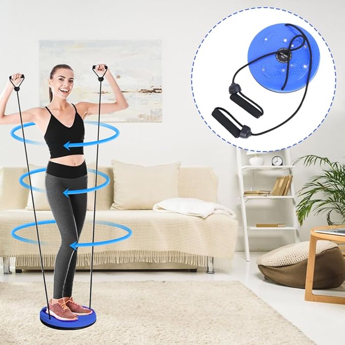 Twisting Waist Disc, Waist Sculptor Twister Board Core Twister Board Body Shaping Aerobic Exercise Fitness Machine Rotating Female Trainer Twist with Pull Rope for Home Office Slimming Foot Massage