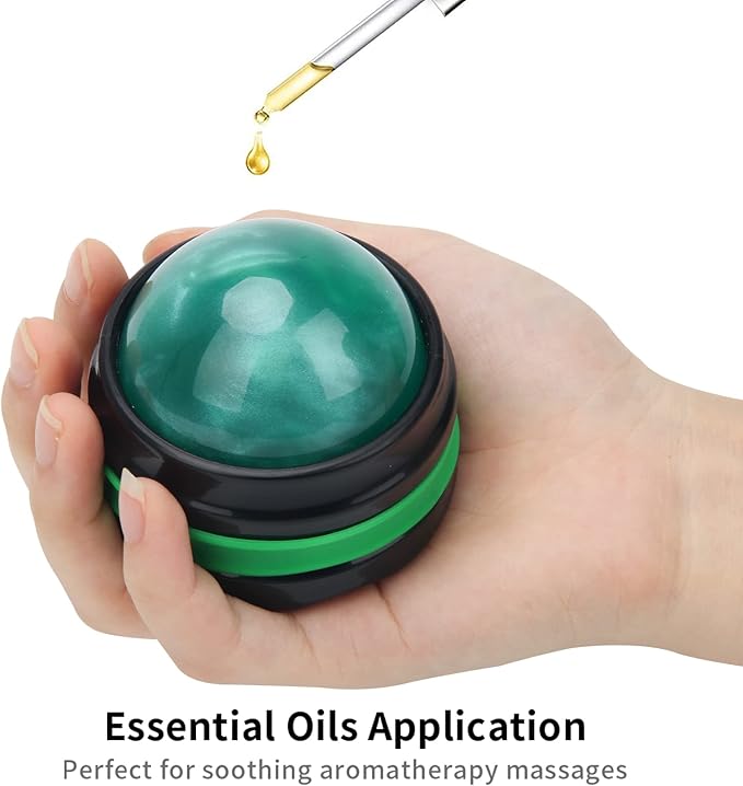 Coolrunner Massage Ball, Manual Roller Massager, Handheld Self Massage Therapy and Relax Full Body Tools for Sore Muscles, Shoulders, Neck, Arms, Legs, Back, Foot, Body (Green)