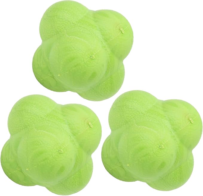 Reaction Ball, Hex Bounce PR Coordination Reflex Exercise Sports Fitness Training Ball 3pcs