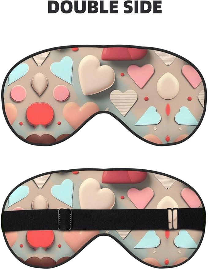 Love Pattern Head-Mounted Double-Sided Light-Blocking Sleeping Eye mask to Protect Eyes and Relieve Eye Fatigue