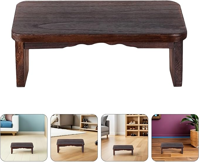 Milisten Meditation Bench Wooden Prayer Stool Solid Wood Kneeling Bench for Meditation and Worship Non-Folding Footrest Suitable for Zen Practice and Church Use