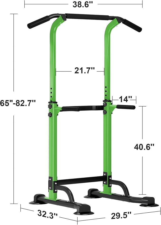 SogesHome Power Tower Pull Up Bar and Dip Station, Height Adjustable Dip Stand Exercise Machine for Home Gym, Multi-Functional Free Standing Strength Training Fitness Workout Station