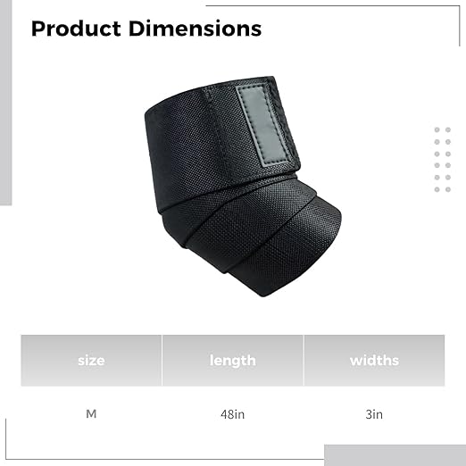 Adjustable Elbow Compression Sleeves For Weightlifting, Black Elbow Wraps For Joint Support, M Size 48.4 X 3.1