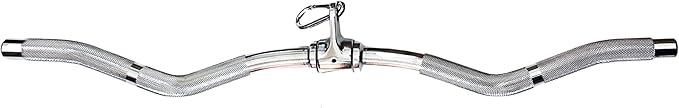 qibylift Barbell Multi-Exerciser Cable Attachment For Cable Machines, Lat Pull Down Bar Cable Machine Attachments, Tricep Press Down Bar, Revolving Straight Curl Pulldown Bar with Rotating & Rubber Handle Grips