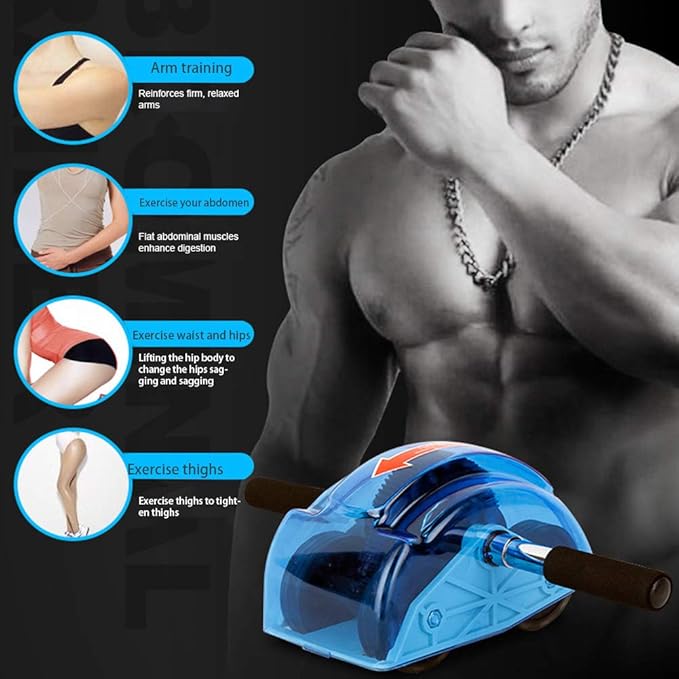 Ab Roller for Abs Workout Abdominal Exercise Rollers, Abdominal Roller 4 Wheels Muscle Exerciser Fitness Training Rollers, for Men Women Gym Exercise Fitness