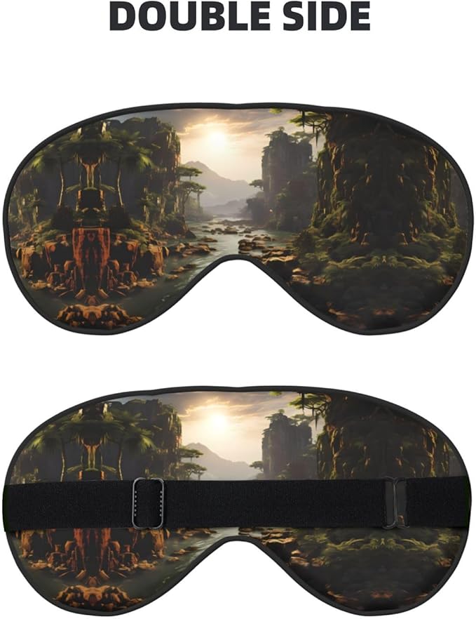 Mountains and Rivers Head-Mounted Double-Sided Light-Blocking Sleeping Eye mask to Protect Eyes and Relieve Eye Fatigue