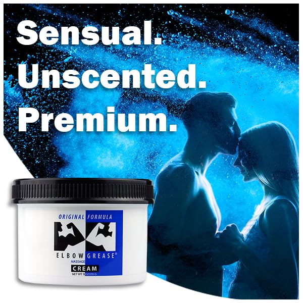 Elbow Grease Original Massage Cream (Unscented, 9oz) A Rich, Smooth and Effective Therapeutic & Personal Massage