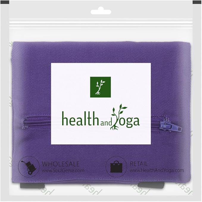 HealthAndYoga™ Yoga Sand Bags - Double Bag with Inner Waterproof Bag - Prop for Adding Weight and Support (Purple)
