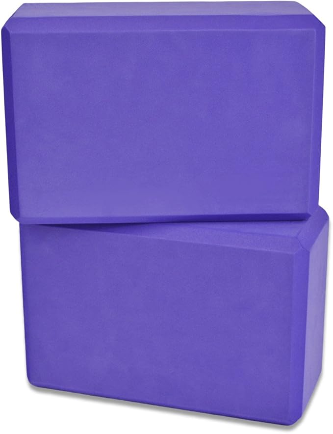 YogaAccessories High Density and Lightweight Foam Yoga Blocks - Strength and Flexibility Aid (Set of 2)
