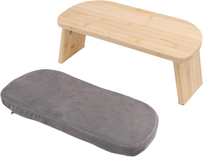 Meditation Bench, Zen Stool Prayer Bench Folding Kneeling Stool with Magnetic Hinge Locks 5 Tilt for Comfortable Posture Cotton Cushion Non Slip Pads