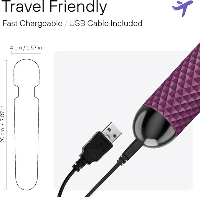 bed geek Cordless Personal Massage Wand – Waterproof & USB Rechargeable, Skin-Soft Silicone, 20 Vibration Patterns, 8 Speed Settings, Memory Function for Relaxation and Muscle Comfort
