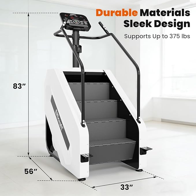 Stairmaster Machine with LED Screen, Commercial Grade Stair Climber, Continuous Climbing Exercise Machine for Cardio, 15 Speed Levels Stair Master, 15-164 Steps/Min