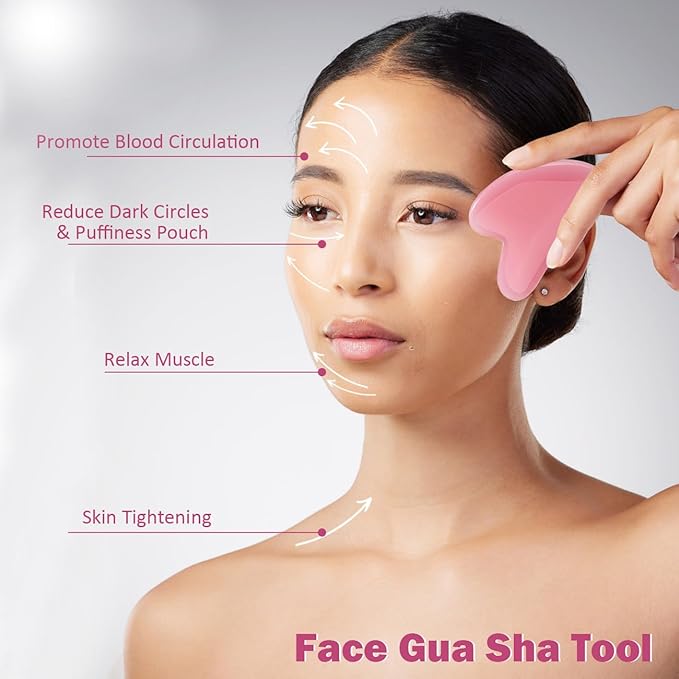 Body Gua Sha Tool for Cellulite Remover Muscle Pain Relief, Lymphatic Drainage Massager for Body Shaping, Deep Tissue, Gifts for Women Pink