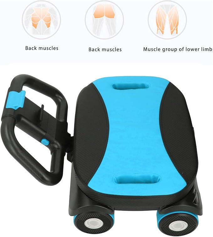 With 4 Wheels Automatic Rebound Abdominal Wheel For Core Workout, Foldable Elbow Support Full Body Workout,Abdominal Exercise Roller For Men And Women For Home Gym Black Blue