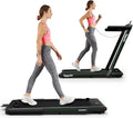 Goplus 2 in 1 Folding Treadmill, 2.25HP Superfit Under Desk Electric Treadmill, Installation-Free with Remote Control, APP Control and LED Display, Walking Jogging for Home Office