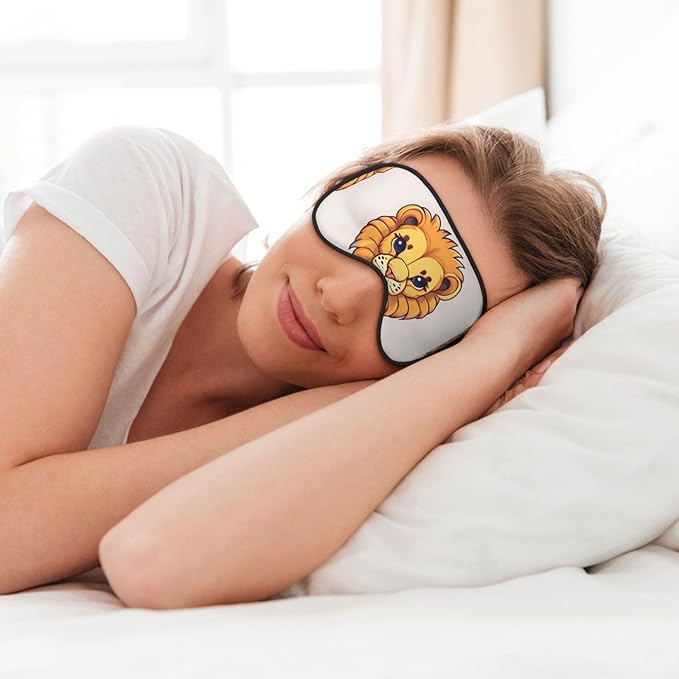 Cartoon Cute Little Lion Head-Mounted Double-Sided Light-Blocking Sleeping Eye mask to Protect Eyes and Relieve Eye Fatigue