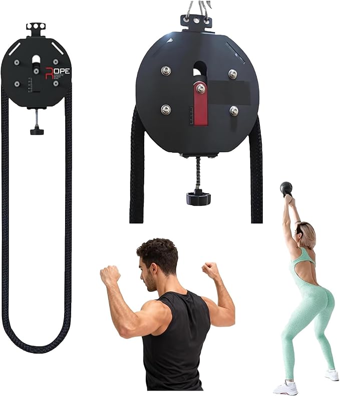 Endless Rope Trainer,Portable Cable Pulley System, Pulley Rope Climbing Machine with Adjustable Resistance, Ideal for Home Gym Enthusiasts Beginners, Rehabilitation Patients