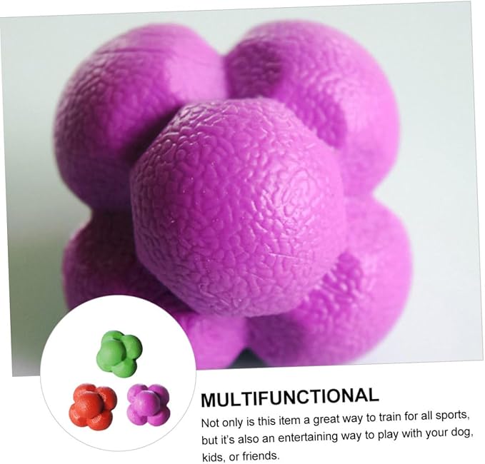 Totority 3pcs Hexagonal Agility Reaction Balls High Training Equipment for Hand Eye Coordination Indoor Drills and Sports Practice Random Color