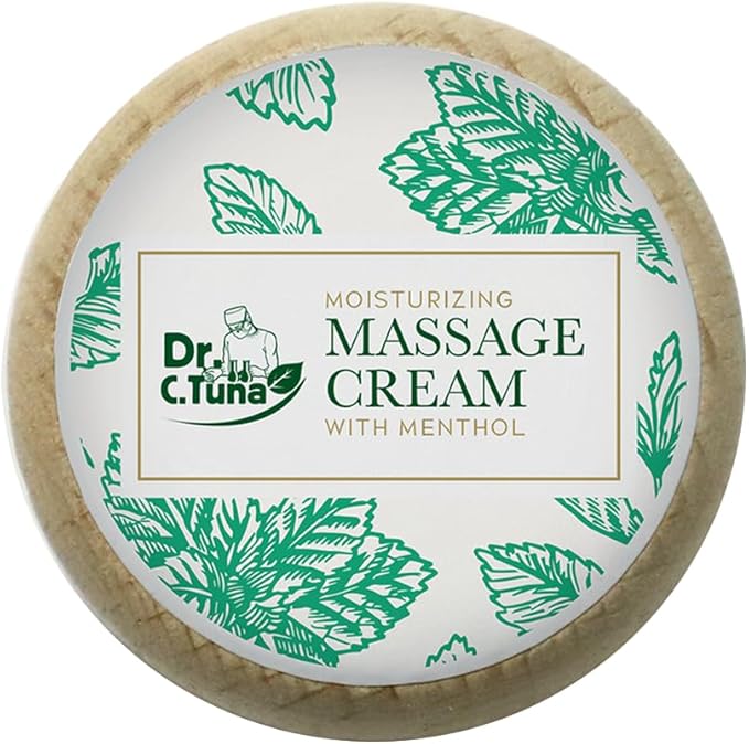 FARMASi Dr. C. Tuna Moisturizing Massage Cream, Relaxing Menthol Formula with Almond Oil, Eucalyptus Oil and Aloe Vera Extract, Calming Body Massage Cream, 0.25 fl oz