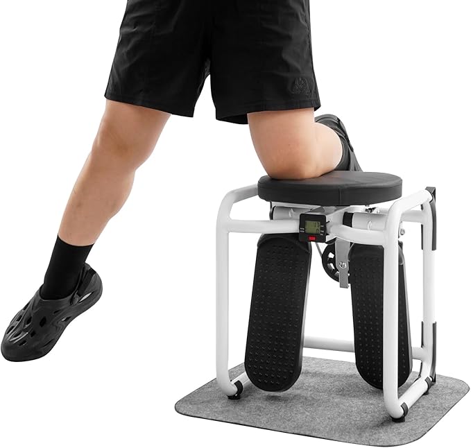 Mini Steppers for Exercise at Home, Side-to-Side Lateral Rocking Fitness Stepper with Digital Monitor/Resistance Bands Machine, Total Body Workout, 300LBS Capacity for Home Workout