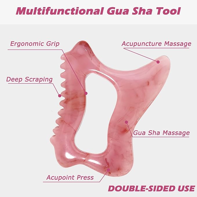 Body Gua Sha Tool for Cellulite Remover Muscle Pain Relief, Lymphatic Drainage Massager for Body Shaping, Deep Tissue, Gifts for Women Red