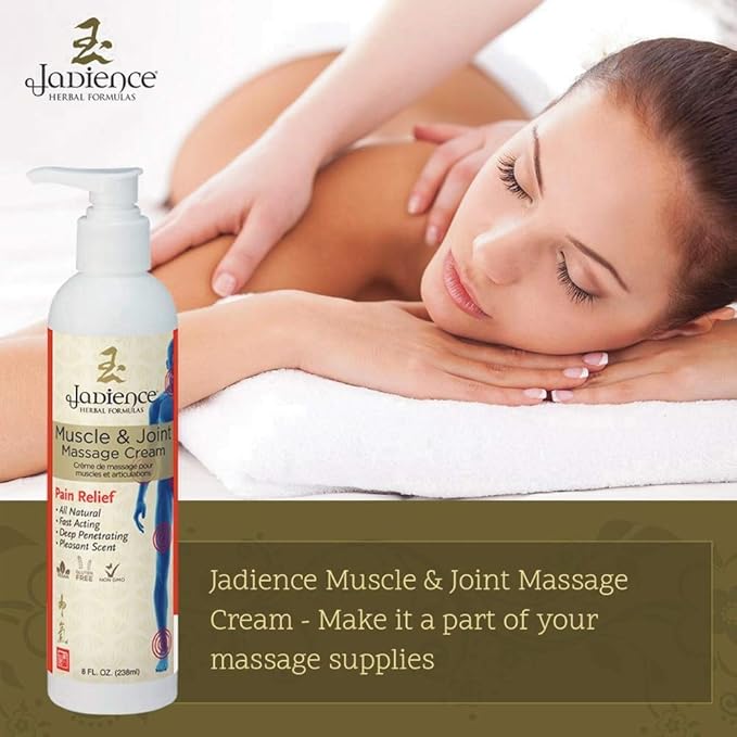 Jadience Muscle & Joint Massage Cream 8 Oz - Analgesic Pain Relief Cream - A Massage Therapy Tool for You & Your Clients - Made In The USA - All Natural Asian Formula