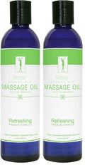 Master Massage Organic Massage Oil - 8 fl oz, Refreshing Sense, Water-Soluble, Skin-Nourishing Formula for Relaxation, Ideal for Massage Therapy and Home Use, Pack of 2