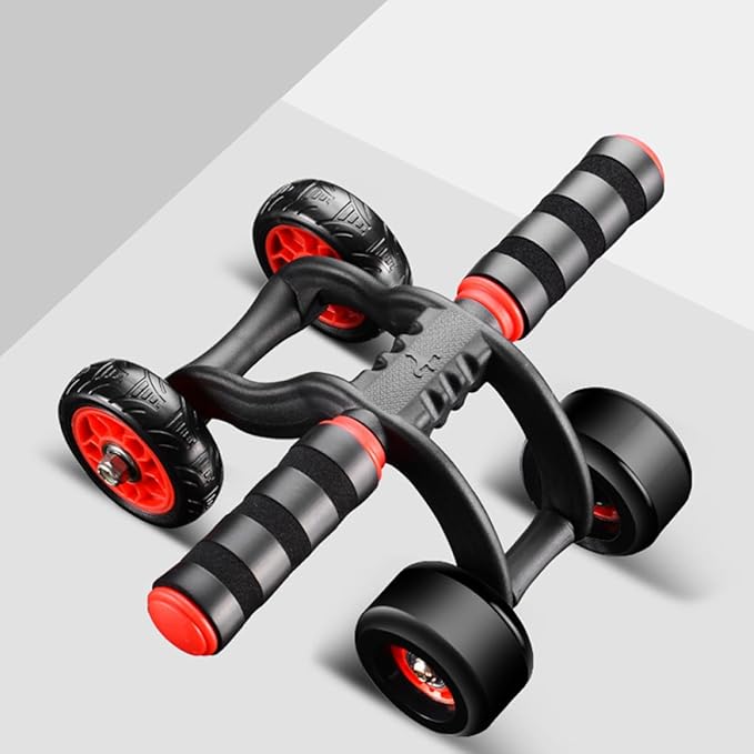 Automatic Rebound Four-wheel Ab Roller Wheel with Knee Mat, Silent Fitness Exercise Device for Core Workout and Abdominal Toning at Home