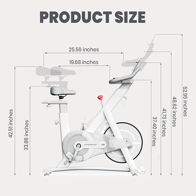 Wonder Core Exercise Bike, Wondercise Bike - 32-Level Magnetic Resistance Stationary Bike for Home Gym, Indoor Cycling with 13.2lbs Flywheel, Exclusive App, Tablet Holder, Adjustable Seat/Handlebars