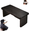 Kneeling Chair,Meditation Bench Kneeling Stool,Perfect Wooden Kneeling Stool Ergonomic Kneeling Meditation Yoga Bench, with Locking Hinges, for Tea Ceremony, Yoga, Praying, Deep Meditation Bench(Black