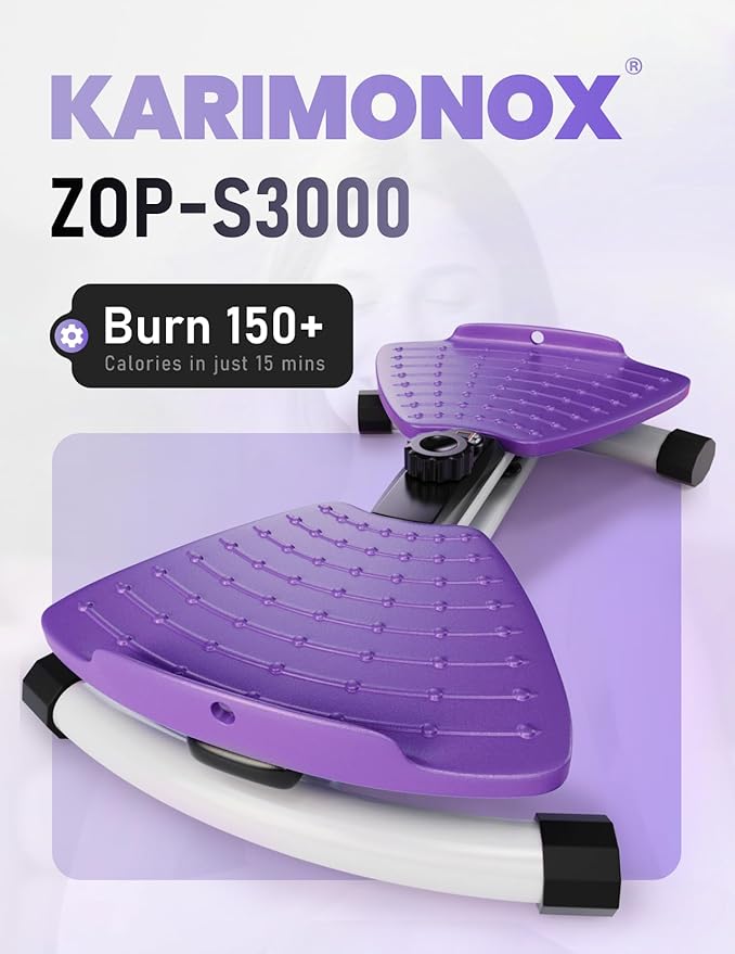 Waist Twister Machine Exercise, Ab Twist Board with Smart LED Digital Counter, Supports 300 lbs, Noiseless, Anti-Slip, Compact Portable for Home Gym Workout Equipment