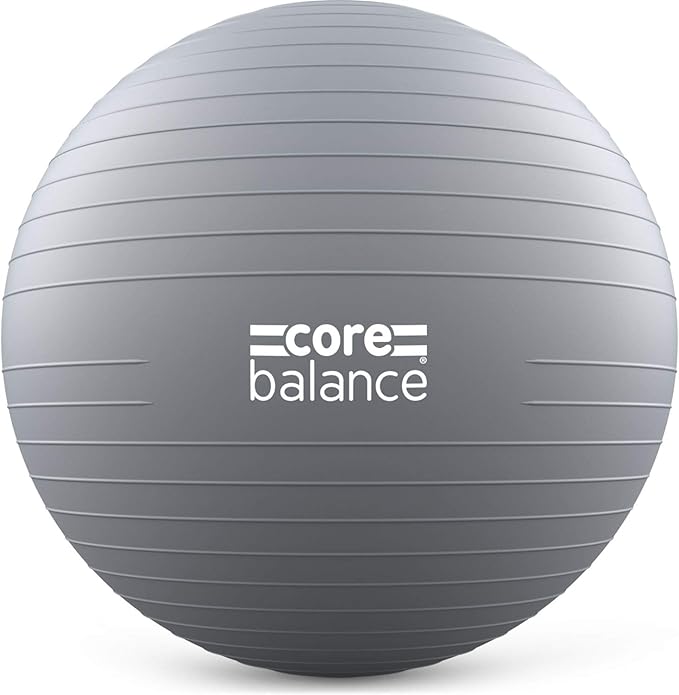 Core Balance Exercise Ball, Stability Ball for Yoga, Pilates and Fitness, Gym Ball for Home Gym and Office Chair, Training, Physical Therapy, Anti Burst, Pump Included, 55cm 65cm 75cm 85cm