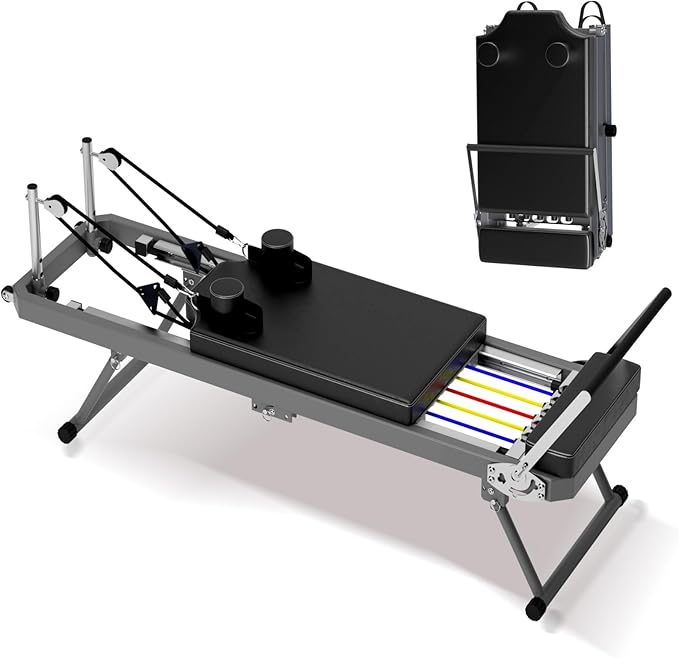 Pilates core Bed, Foldable Home, Yoga Studio Same Commercial Fitness Equipment, Black