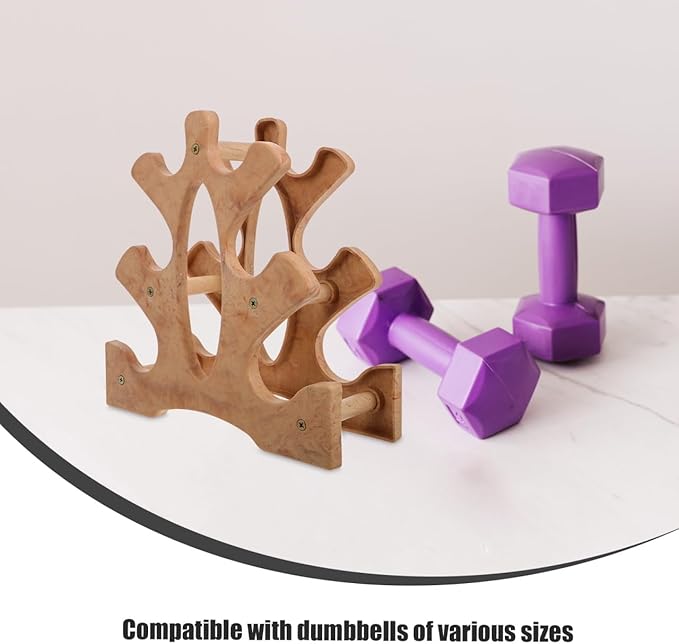 PRETYZOOM Small Dumbbell Rack Only, 3-Tier Small Weight Holder Stand, Space-Saving Compact Hand Weight Rack for Home Gym, Easy Assembly