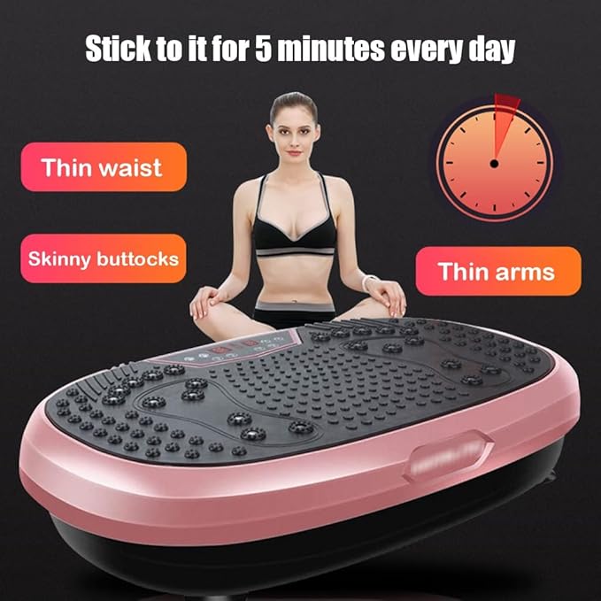 Vibration Plate Exercise Machine，Fitness Vibration Platform Machine for Weight Loss & Foots Massage with Loop Bands + Remote, 99 Levels