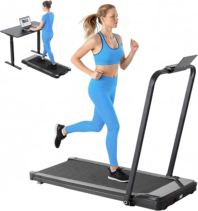 Walking Pad Treadmill, 3 in 1 Portable Under Desk Treadmills for Home Small Space, Quiet Compact Folding Treadmill with Remote Control, 320 LBS Capacity