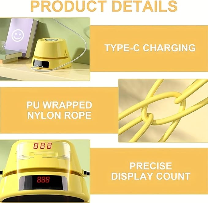 Hyperhop Auto Jump Trainer, Automatic Jump Rope Machine, Ropeless Skipping Rope with Remote Control & Digital Counter, 10-Speed Adjustable, USB Rechargeable