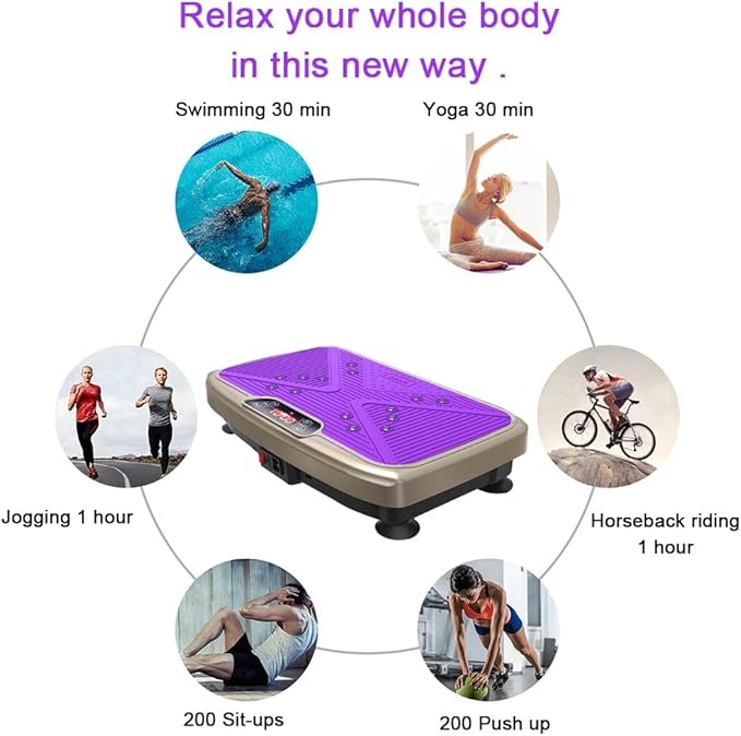 Fitness Vibration Plate Exercise Equipment Whole Body Shape Exercise Machine Vibration Platform Fit Massage Workout Trainer,Max User Weight 330lbs
