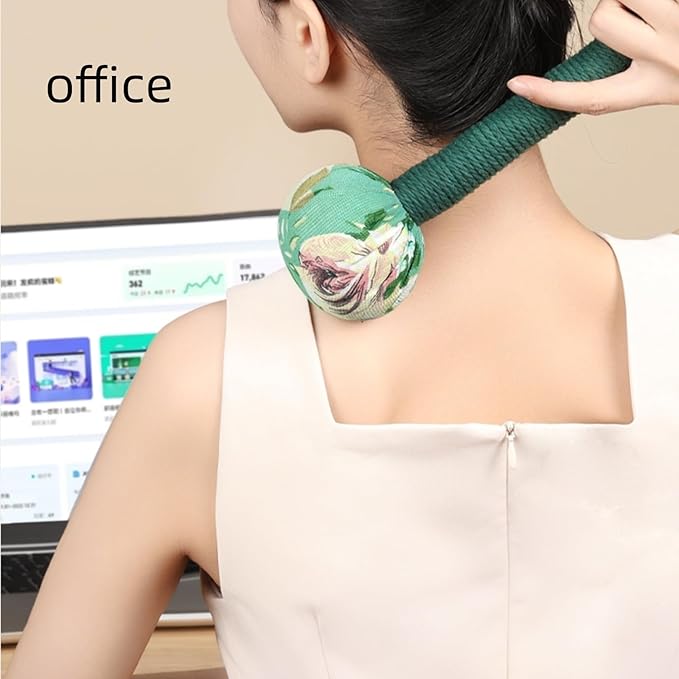 Traditional Moxa Stick Massager - Handheld Mugwort Massage Hammer for Pain Relief, Muscle Relaxation, Acupressure - Ergonomic Grip with US Design Patent (Blue Green…)