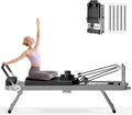 SogesHome Foldable Pilates Reformer Machine for Home Gym, Compact Fitness Reformer with Resistance Springs, Full Body Workout Equipment for Core Strength, Flexibility, Weight Loss, Stability