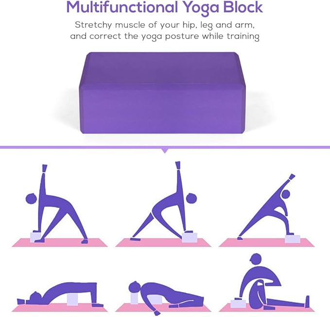 Yoga Wheel Cotton Stretching Strap Set Stability Blocks Pilates Exercise Pack for Beginners (Black)