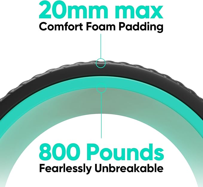 FitBeast Back Roller - Deep Tissue Massage Wheel, Yoga Wheel & Back Stretcher for Pain Relief (6'')