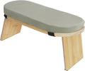 Meditation Bench Foldable & Ergonomic, Kneeling Meditation Stool with 5° Forward Tilt & 400lbs Capacity, Bamboo Meditation Stool with Detachable Velvet Cushion forYoga Prayer (Green)