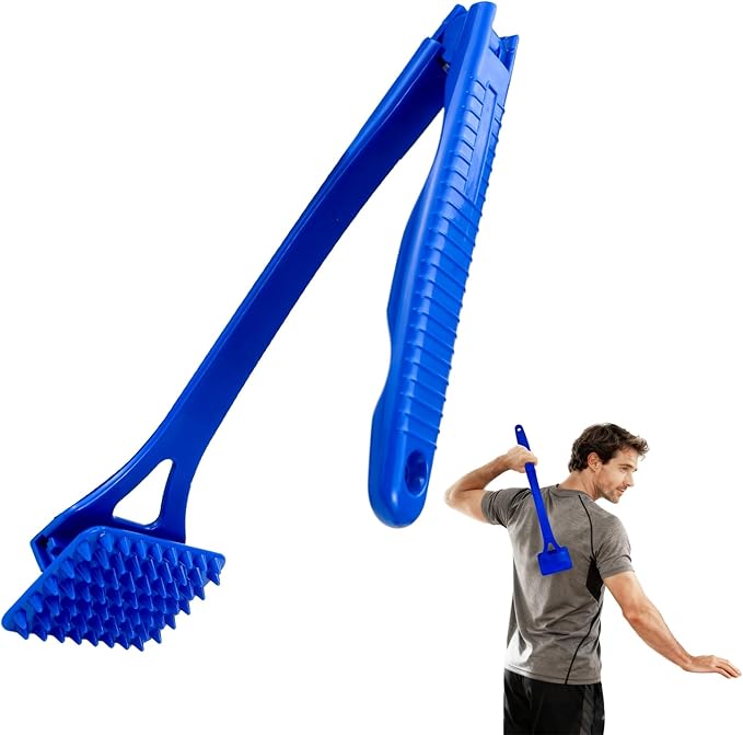 18.5-Inch Foldable Back Scratcher with ABS Polymer Resin Long Handle, Suitable for Men, Women, Adults with Rough Skin, The Best Gift for Parents and Loved Ones (C-Blue)